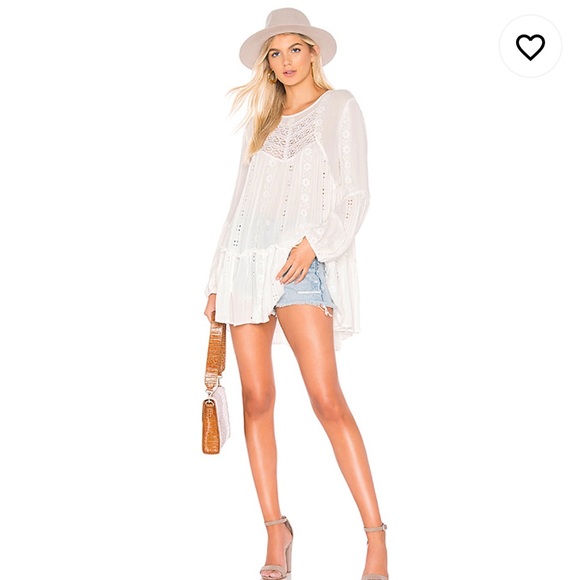 SOLD✨FREE PEOPLE White Kiss Kiss Tunic - Picture 3 of 9